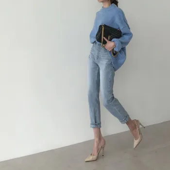 2020 Haremo Kelnės Derliaus Aukšto Juosmens Džinsai Moteris Slim Stiliaus Pieštuku Jean Aukštos Kokybės Džinsinio Audinio Kelnės Vaqueros Mujer