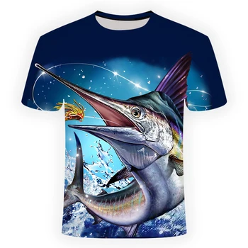 2020 Karšto naujas vyrų laisvalaikio 3d spausdinimo marškinėliai, juokingi žuvis spausdinti vyrų ir moterų marškinėlius Hip-hop print t-shirt viršų