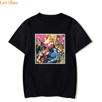 2020 KARŠTO Pardavimo Vasaros Top JoJo JoJo ' s Bizarre Adventure T Shirt Dangų Durų Anime Spausdinti Juodos Medvilnės trumpomis Rankovėmis T-shirt Vyrai