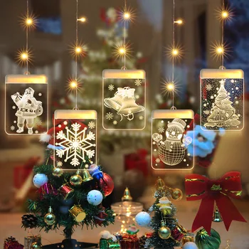 2020 Linksmų Kalėdų Dekoracijas namams 3D Akrilo Kalėdų String Žiburiai Kalėdų Varpas Briedžių 2021 Naujųjų Metų Dovanos Navidad