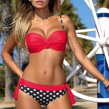 2020 M Seksuali Moteris Push Up Maudymosi Kostiumėlį Spausdinti Biquini Brazilijos Bikini Komplektas Raudonas Maudymosi Kostiumėliai Bandeau Moterų Paplūdimio Drabužiai Maudymosi Plaukimo Kostiumas