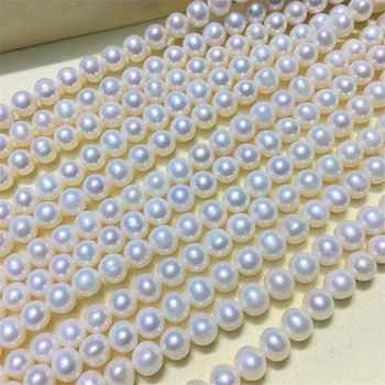 2020 Mados Balta Perlų Vėrinį 8-9mm Aukštos Kokybės Natūralių Gėlavandenių Perlų Choker Karoliai Moterims, Papuošalai, Dovana SPEZ