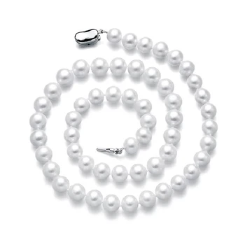 2020 Mados Balta Perlų Vėrinį 8-9mm Aukštos Kokybės Natūralių Gėlavandenių Perlų Choker Karoliai Moterims, Papuošalai, Dovana SPEZ