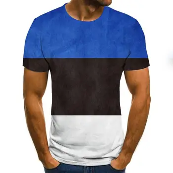 2020 naujas vasaros vyriški T-shirt 3D vėliavos spausdinimo raundo kaklo atsitiktinis marškinėliai T-marškinėliai vyrams