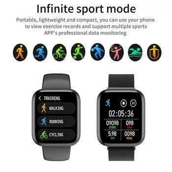 2020 SmartWatch Plieno Moterys Vyrai Fitness Tracker Sporto Žiūrėti Ponios Riešo Žiūrėti Andoid IOS Vandeniui Smart watch Laikrodis Valandas