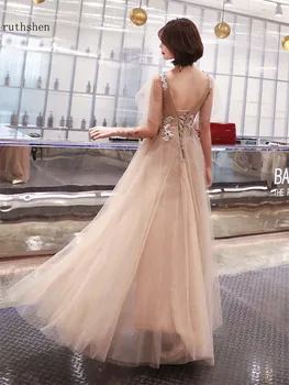 2020 Vakaro Suknelės Ilgas Chalatas De Soiree Linija Moterims, Vestidos De Gala Tiulio Nėrinių Oficialų Suknelė Šalis Prom Chalatai