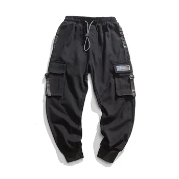 2020 Vyrų Krovinių Kelnės Šoninių Kišenių Vyrų Kratinys Atsitiktinis Jogger Mados Taktinės Kelnės Harajuku Streetwear Sweatpants