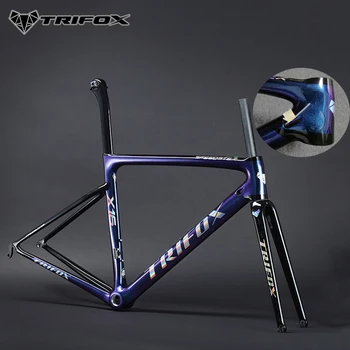 2021 TRIFOX anglies pluošto kelių dviratį rėmo rinkinį chameleonas dažų V stabdžių pilna anglies pluošto road bike