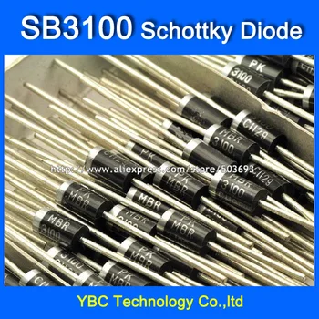 20pcs/daug SB3100 MBR3100 3A/100V Schottky Diodas