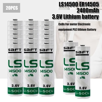 20PCS SAFT LS14500 ER14505 AA 3,6 V 2450mAh ličio baterija priemonė įrangos atsarginių bendrasis ličio baterija pirminės baterijos