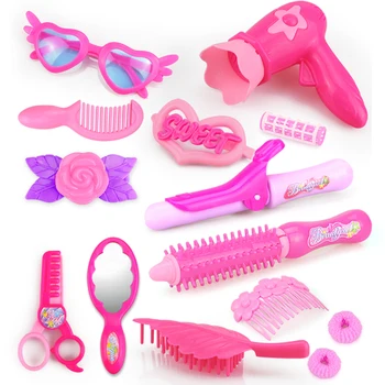 24-32PCS Apsimesti Žaisti Kid sudaro Žaislai, Rožinė Makiažas Rinkinys Princess Šukuosenų Modeliavimo Plastikinių Žaislų Mergaitėms Padažu Kosmetikos