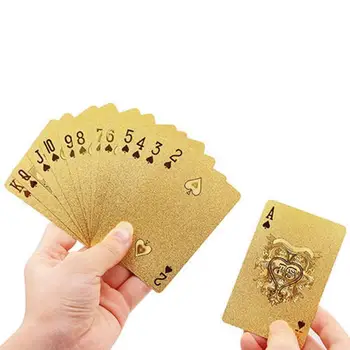 24K Aukso Kortų Pokerio Žaidimas Denio Aukso Folija, Pokerio Rinkinys, Plastikinės Kortelės Vandeniui Korteles Surinkimo Pokerio