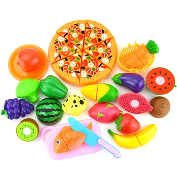 24PCS Saugų Vaikų Žaisti Namus Žaislas Kūdikiui Supjaustyti Vaisių, Daržovių Virtuvės Plastikinių Žaislų Vaikams mokomieji Žaislai Playset