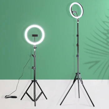 26cm Žiedas, Šviesos, Fotografijos Apšvietimo su Trikojis Stovas Selfie Lempa LED Pritemdomi Live Užpildyti Šviesos Smartfon Selfie Lempos