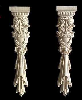 2Pieces/Daug 30x6.5cm Europos Stiliaus Baldai Gėdos Romos Skiltyje Tekinto Medžio Apdaila