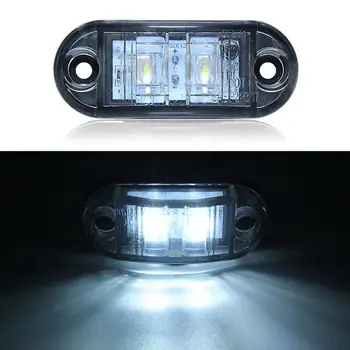 2vnt 10V〜30 V LED Šoniniai Gabaritiniai Žibintai Automobilio Išorės Šviesos Perspėjimas Uodegos Šviesos Auto Priekabos Sunkvežimių, Krovininių automobilių Lempos, Baltos Spalvos