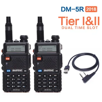 2vnt Baofeng DM-5R PLUS DMR I Pakopos ir II tier2 walkie talkie Skaitmeninis & Analoginiu DMR Kartotuvas Suderinama Moto radijas