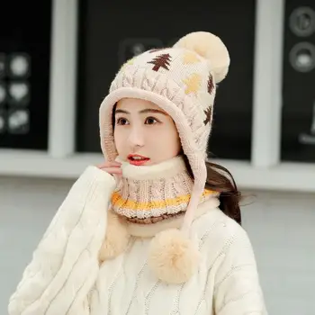 2vnt/Komplektas 2019 Naujas Žiemos Moterų Megzti Skrybėlę ir Skara Moterų Šiltas Skrybėlę, Šaliką Mados Vilnos Sustorėjimas Skrybėlę Nustatyti Atsitiktinis Sniego Kepurės
