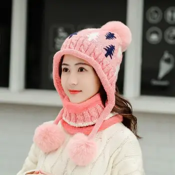 2vnt/Komplektas 2019 Naujas Žiemos Moterų Megzti Skrybėlę ir Skara Moterų Šiltas Skrybėlę, Šaliką Mados Vilnos Sustorėjimas Skrybėlę Nustatyti Atsitiktinis Sniego Kepurės