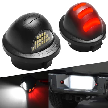 2VNT LED Licencijos numerio apšvietimo Lemputės auto numerį lempos Automobilių šviesos surinkimo Raudonai balti 