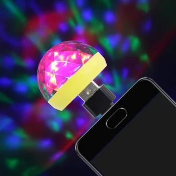 2vnt USB Mini RGB LED Lemputė 4W Micro Etape, Šviesos, Garso Valdymo Klubas, Baras, Diskoteka Šalies Muzikos Kristalų Magija Kamuolys Lempos