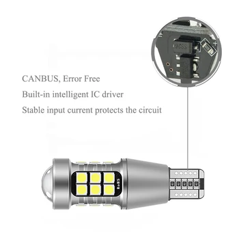 2x Canbus LED 921 T15 W16W LED Automobilio Atbulinės Šviesos lempa 