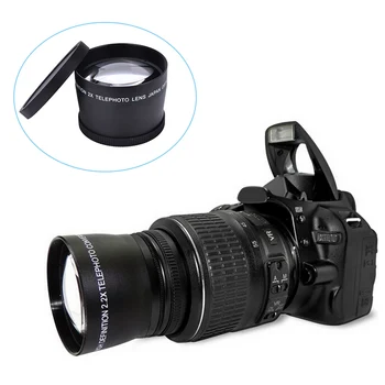 2X HD Plataus Kampo Objektyvas, Close-Up Dalis Objektyvas 58mm be Iškraipymų Skaitmeninis Aukštos raiškos dėl Nikon/Canon DSLR Fotoaparatas
