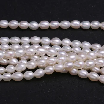 3-3.8 mm Natūralių Gėlavandenių Perlų Zawalcowany Ryžių Formos Perlų Karoliukus, 