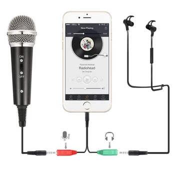 3.5 mm Jack Microfone Įrašymo Kondensatoriaus Mikrofonas, Mobilusis Telefonas Microphonefor Kompiuteris PC Karaoke Mic 
