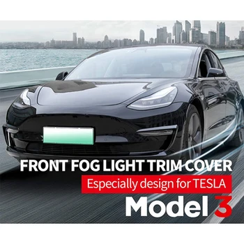 3 pavyzdys Anglies Pluošto Priekiniai Rūko žibintų Apdaila Padengti 2vnt už Tesla Model 3 2019 (Abs Anglies Pluošto)