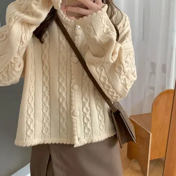 3 Spalvų 2020 M. Rudens žiemos korėjos stiliaus soild spalvų, tuščiaviduriai iš knittd susagstomi megztiniai moteriški megztiniai susagstomi megztiniai moters (X1626)
