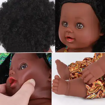 30cm Modeliavimas Lėlės Naujagimiui 12inch Juoda Kūdikių Lėlės Visą Silikono Vinilo Pop Minkšti Žaislai Žaislų Nathniel Princesė Dovanos