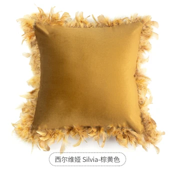 30x50//45cm kūrybos pagalvėlė padengti plunksnų pakraščiuose užvalkalas sofa-lova, kėdė, aksomo pagalvės dangtelis patalpų