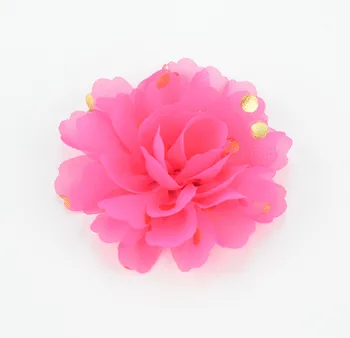 32pcs/daug 7.0 cm Polka Dot Šifono Gėlių Vaikų Plaukų Aksesuarai Dirbtinis Audinys Gėlių Kaspinai mažo Dydžio TH227