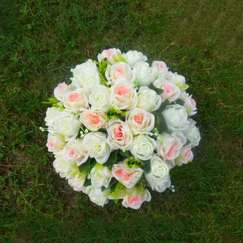 36 Vadovai Rožės Šilko Gėlių Kamuolys Stalo Puošmena Šilko Vestuvių Gėlės su Putų Kamuolys Romos Ramsčių Žvakių Laikikliai Gėlės