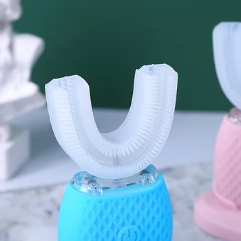 360 Laipsnių Pažangi Automatinė Sonic Elektros dantų šepetėlį U Tipo USB Įkrovimo Dantų Balinimo Mėlyna Šviesa Silicio dantų Šepetėlis