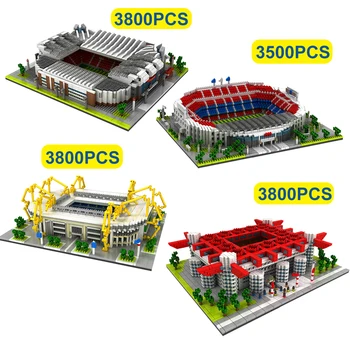 3800Pcs Garsaus Architektūros Blokai Futbolo Srityje Modelį Pasaulio Klasikinių Miestas Plytų Modelis Vaikams, Žaislai, Dovanos