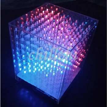 3D 888 spalvotas kubas baigė RGB spalvų šviesos kubas 16 mln. spalvų rūšių šviesos kubas produkto RINKINYS 8*8*8 Akiniai be 3D