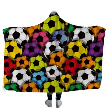 3D Futbolo Kamuolys Sporto Spausdinami Pliušinis Gobtuvu Antklodė Suaugusiųjų Vaikas Šiltas Nešiojamų Vilnos Rudenį Ant Lovos, Sofa-Dropship