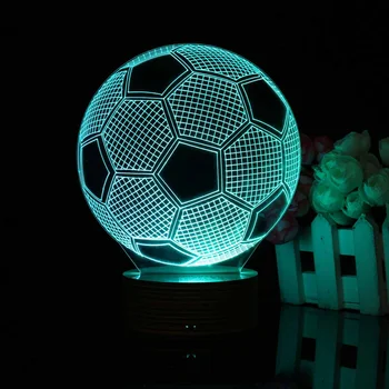 3d Iliuzija Naktį Lempos Futbolo Akrilo naktinė lempa už Kambario Dekoro 7 Spalvų Permainingi Miegamasis Nakties Šviesa + Nuotolinio Valdymo pultas