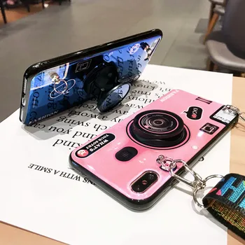 3D Mielas Retro Kamera Atveju iPhone, 11 Atveju Minkštas Silikoninis Galinio Dangtelio iPhone 11 Pro Max Su Virvelę Stovo Laikiklį KONSMART