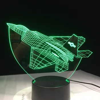 3D Naktį, Šviesos, Naujumo Iliuzija Plokštumos Oro Nakties Lempa USB LED 7 Spalva Keičiasi Gimtadienio Atmosferą Lemputė Dovanų Touch Control