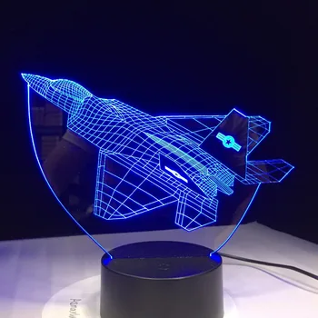 3D Naktį, Šviesos, Naujumo Iliuzija Plokštumos Oro Nakties Lempa USB LED 7 Spalva Keičiasi Gimtadienio Atmosferą Lemputė Dovanų Touch Control