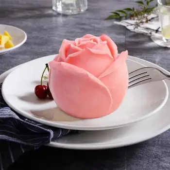 3D Rožių Žiedų Silikono Formų Muilas Žvakė Minkštas Formos Saldainiai, Šokoladas Gumpaste Ledų Molio Tortas Dekoravimo Priemonės Lašas Laivas