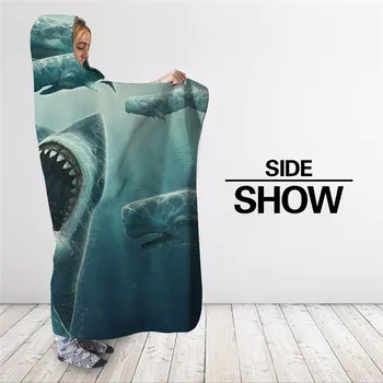3D Spausdinimo Aštri Ryklys Lengvesni Apdailos Gobtuvu antklodė Office Sklaidos Žiedlapiai Balti Svajonių Merginos Sofe Mados Pliušinis Pliušas
