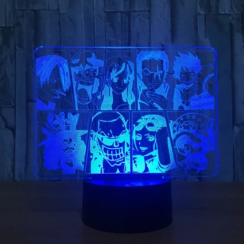 3D USB LED Spalva Keičiasi Kūrybos naktinė lempa Anime Personažai Lempos Atmosfera Romantiškas Dovanas Stalas Šviesos Rungtynių Kalėdų Dekoro