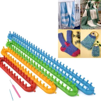4 Dydžių Ilgai Mezgimo Knitter Audimo Staklės Nustatyti 4 Dydžių Pom-Pom Kūrėjai Nustatyti Pūkų Kamuolys 