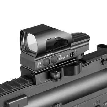 4 fotošablonų tinkleliams Reguliuojamas Reflex Raudonas/Žalias Taškas Atviro Žvilgsnio Medžioklės Optika 1x33mm Holografinis Šautuvas Taikymo Greitai QD Weaver 20mm