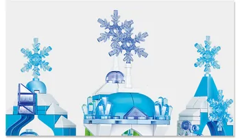 463pcs Mergina serijos ledo ir sniego kristalų pilis islandijos vaikų montavimas Modelio Blokai žaislai