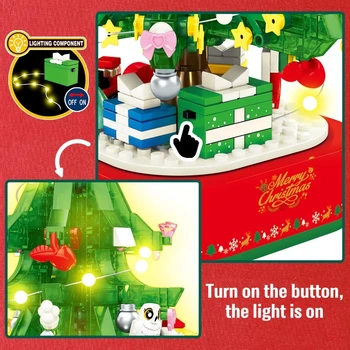 486 VIENETŲ Linksmų Kalėdų Eglutė Music Box Blokai Apšvietimo Medžio Merginos Kalėdų Dovana Sukasi 